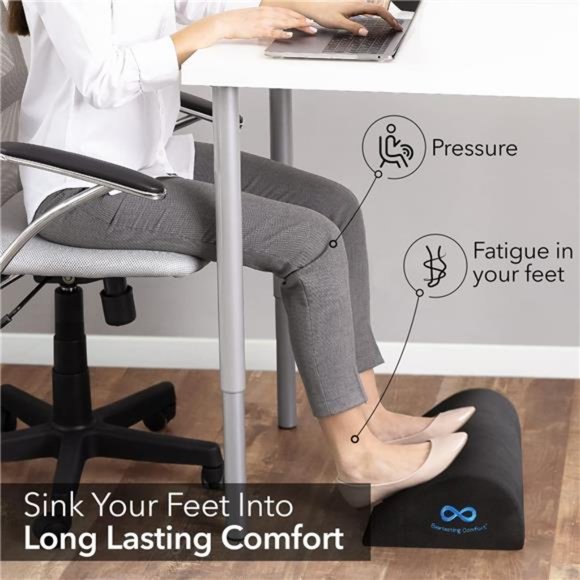 Foot Rest for Under Desk at Work w/Premium ComfortFoam™ - Desk Foot Rest - Picture 6 of 6